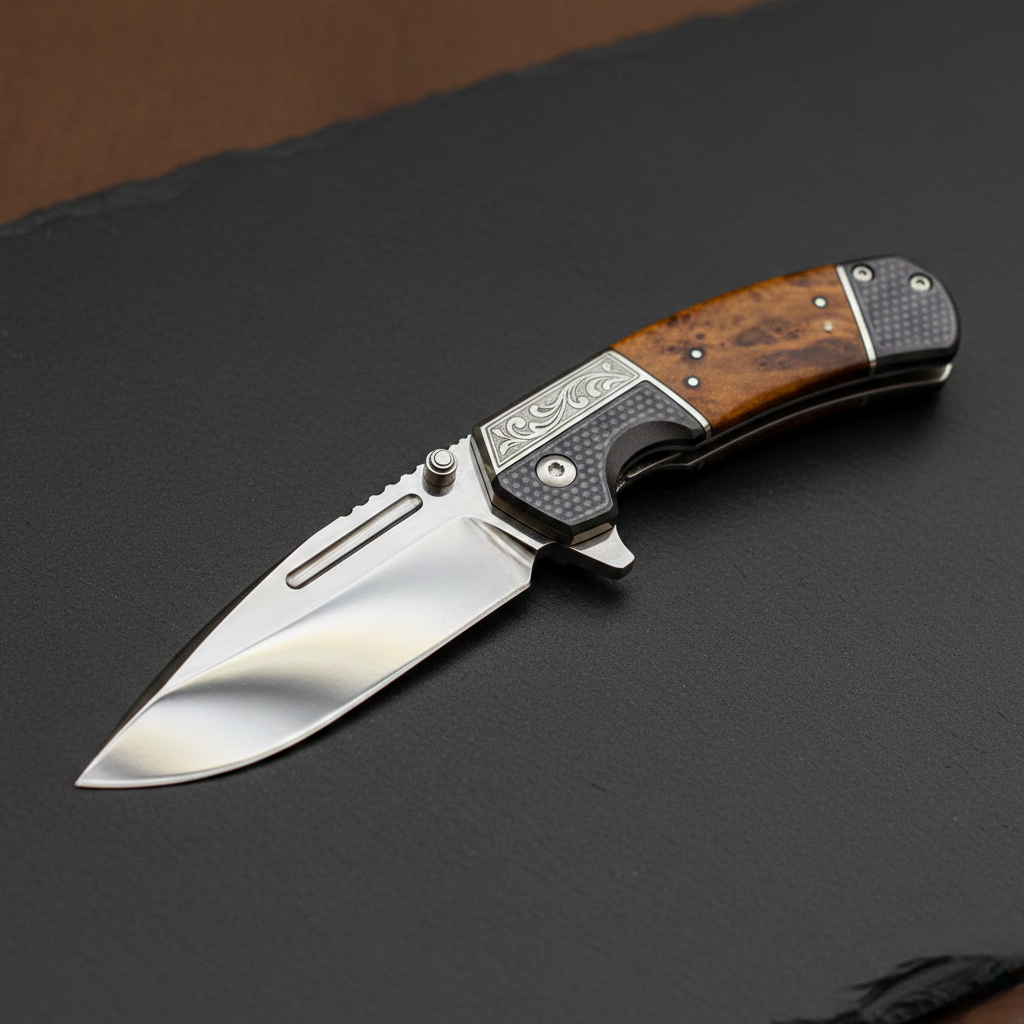 Mirror‑Polished Finishes Of Luxury Collectible Knives Highlight Craftsmanship Detail