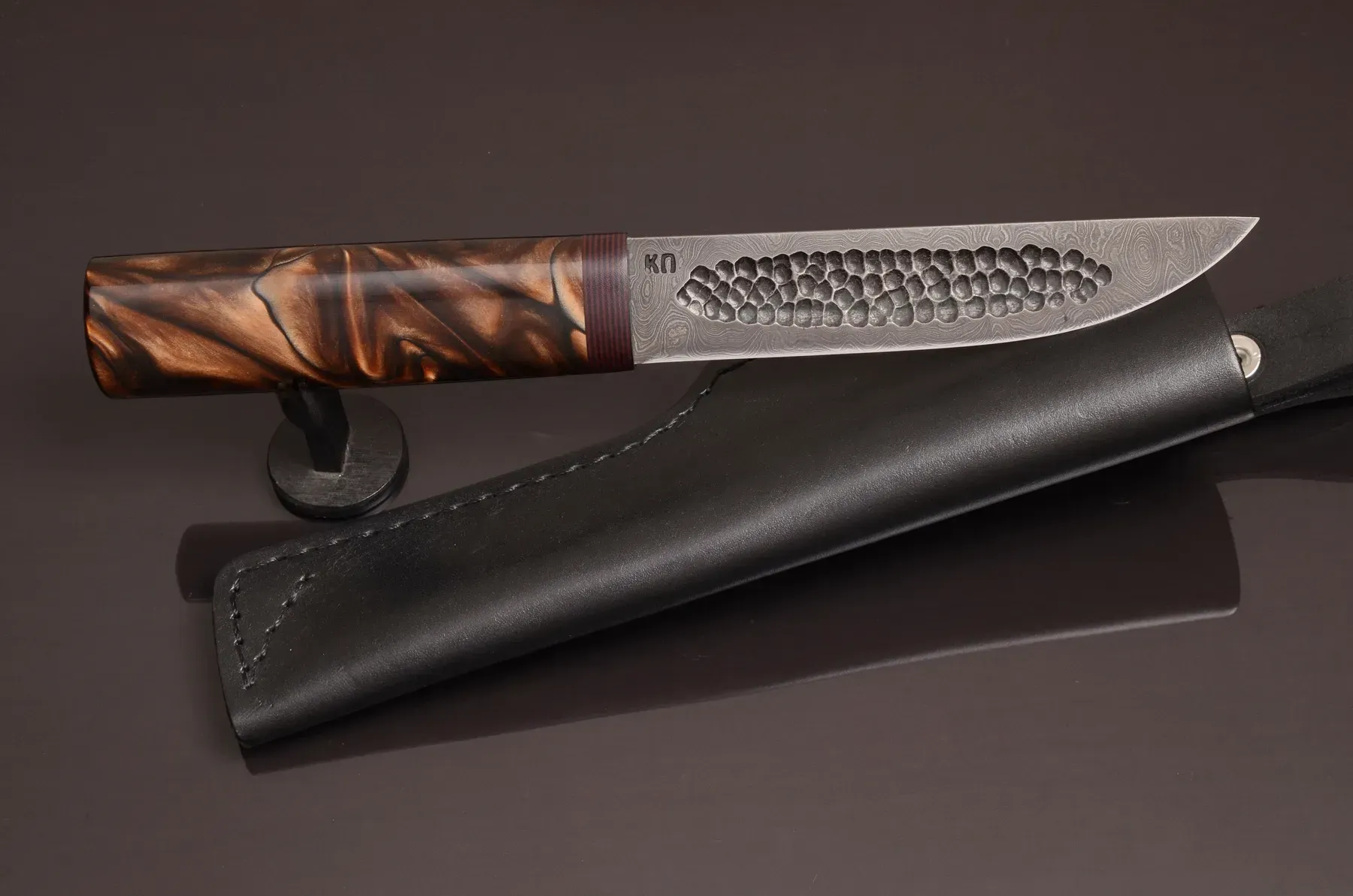 Handmade Yakut Knife – Damascus Steel Blade with Acrylic Handle - Elegant Knives