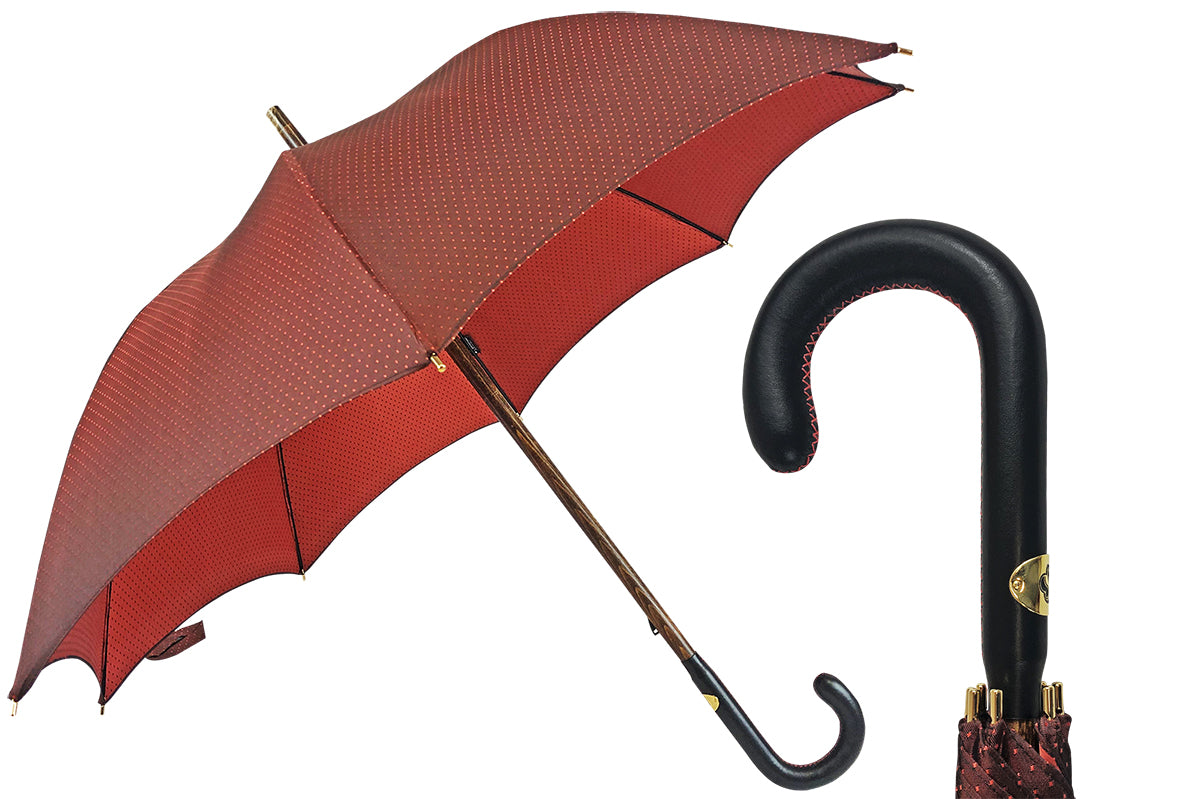 Classic Men’s Umbrella with Leather Handle – Handmade Luxury - Elegant Knives