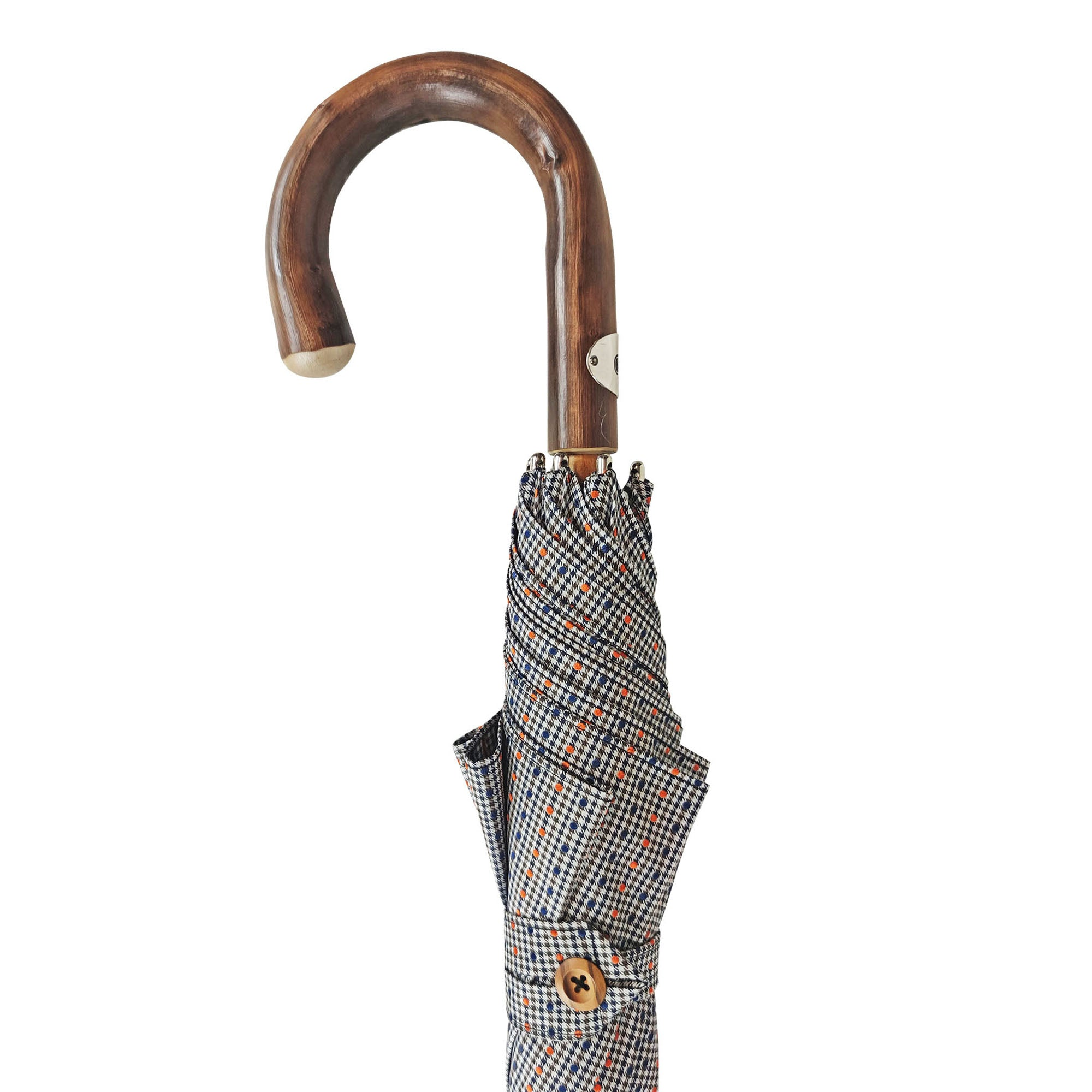 Men's Umbrella with Peeled Chestnut Wood Handle – Handmade in Italy