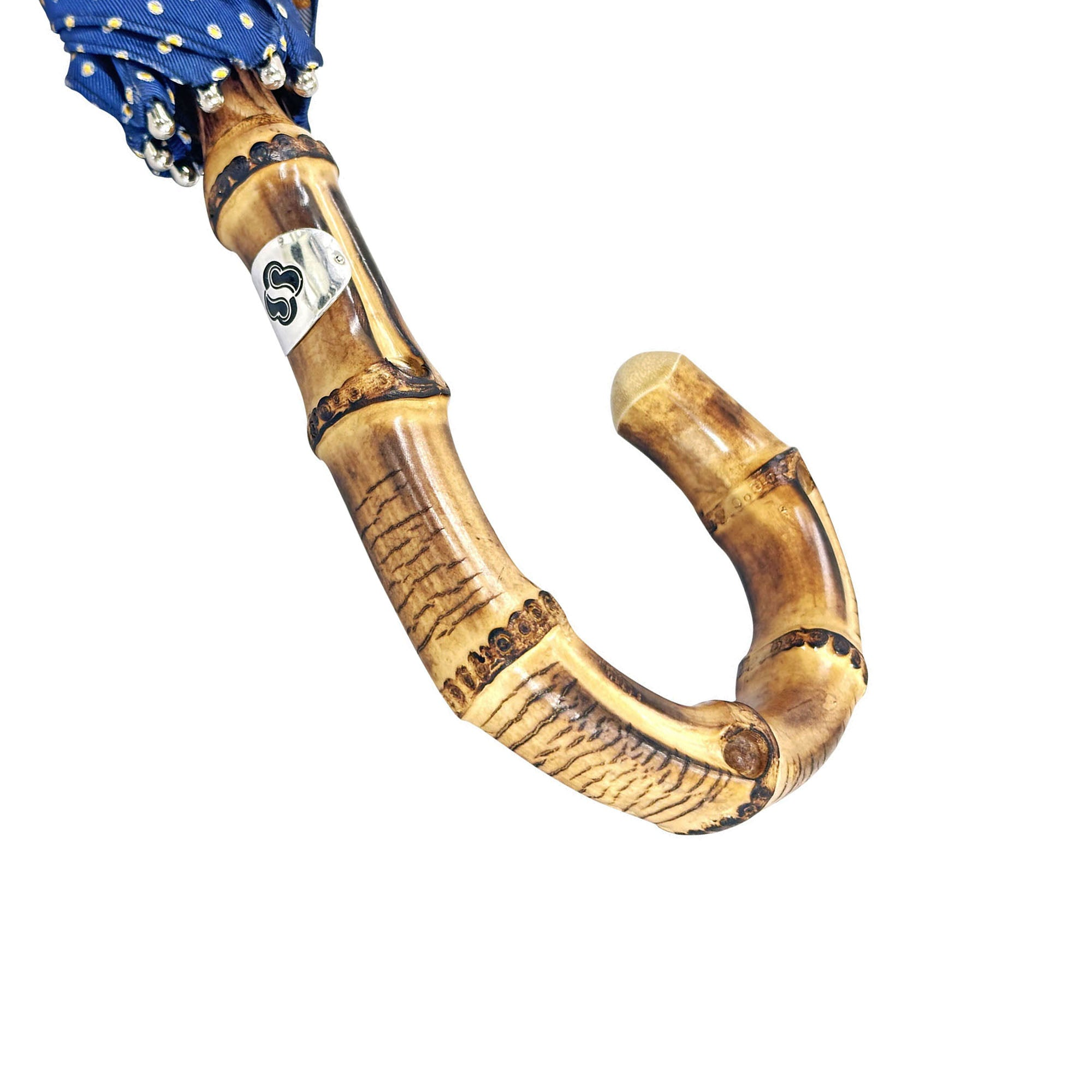 Handcrafted Whanghee Bamboo Umbrella with Elegant Dot Pattern