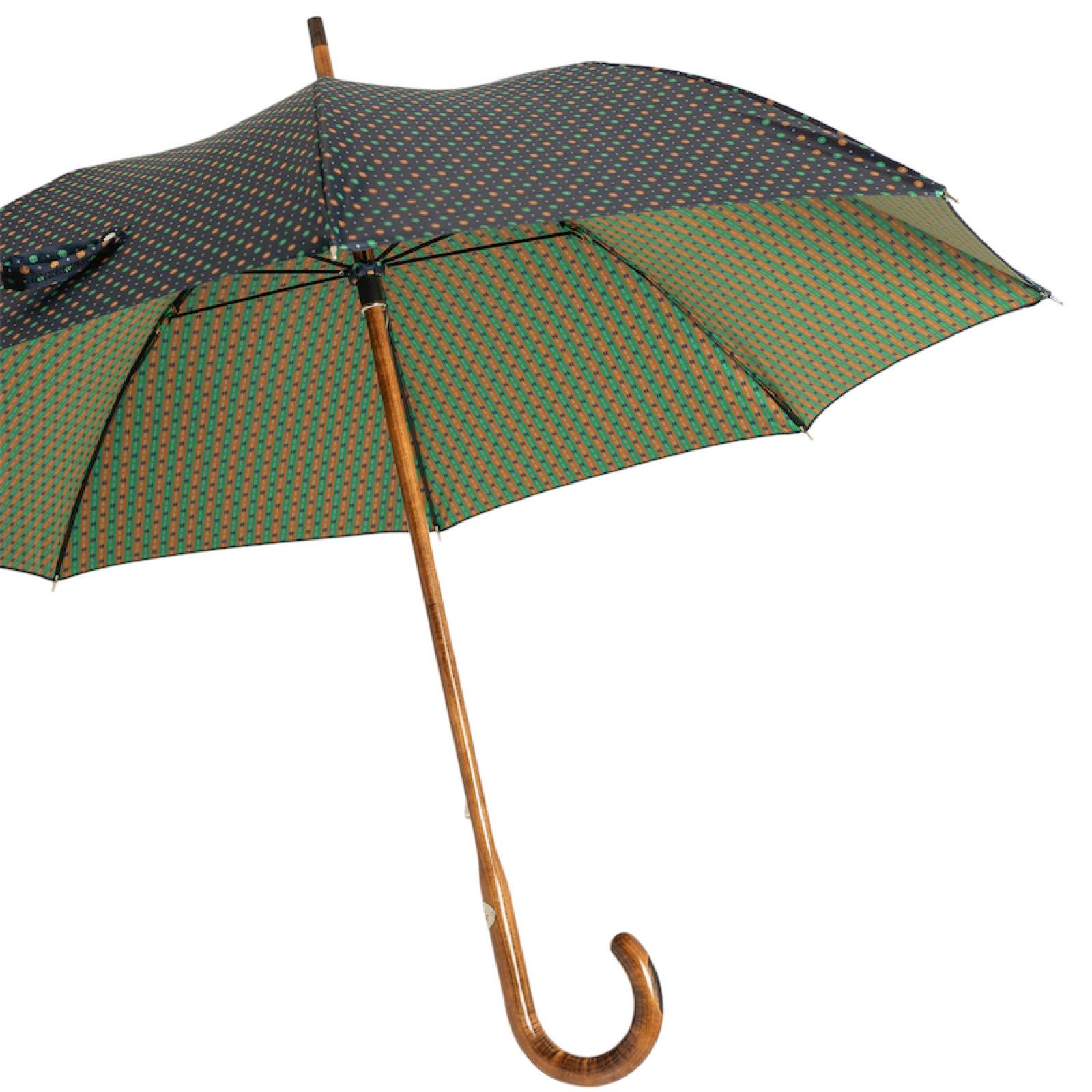 Maple Stick Umbrella with Little Flowers, Handmade Italian Craft