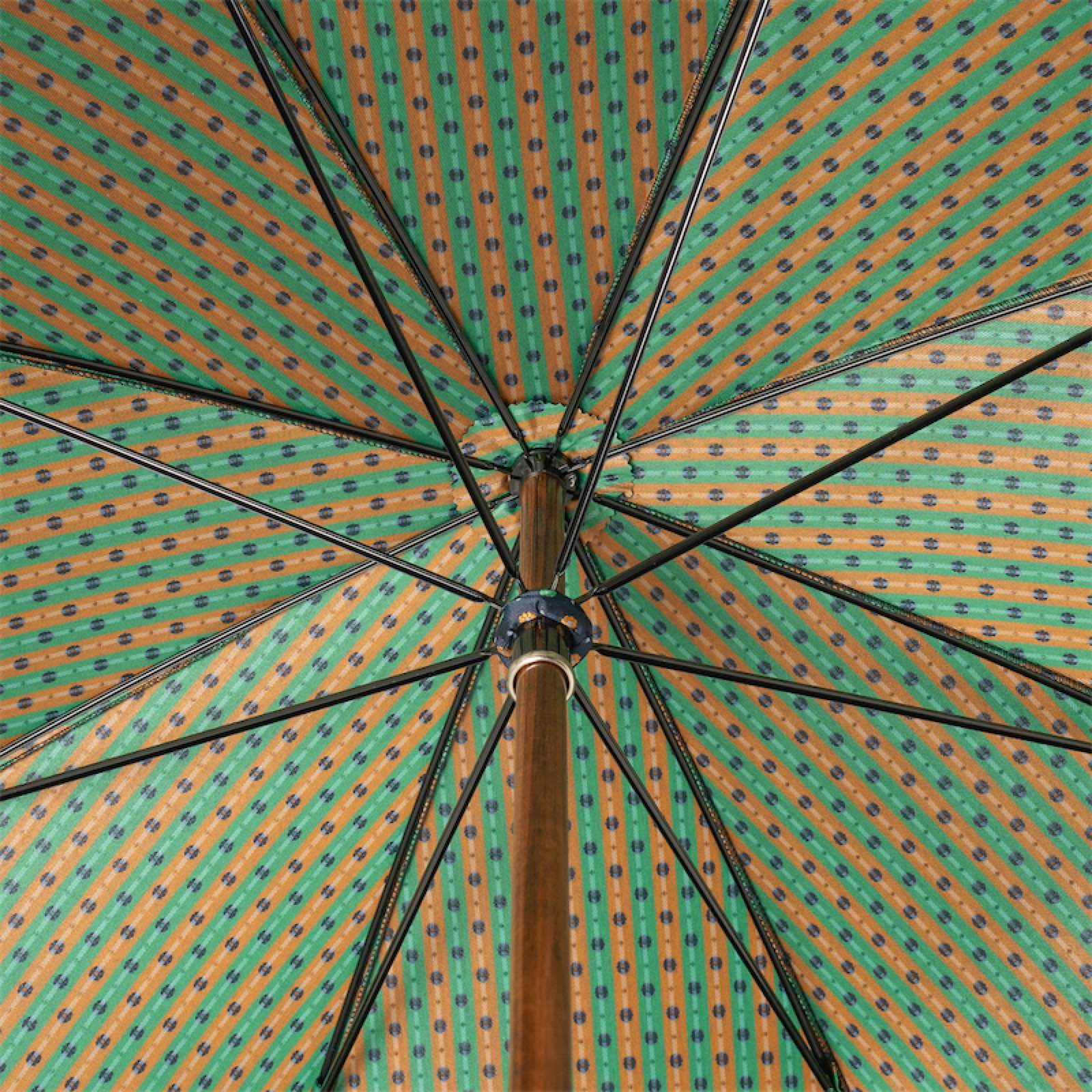 Maple Stick Umbrella with Little Flowers, Handmade Italian Craft
