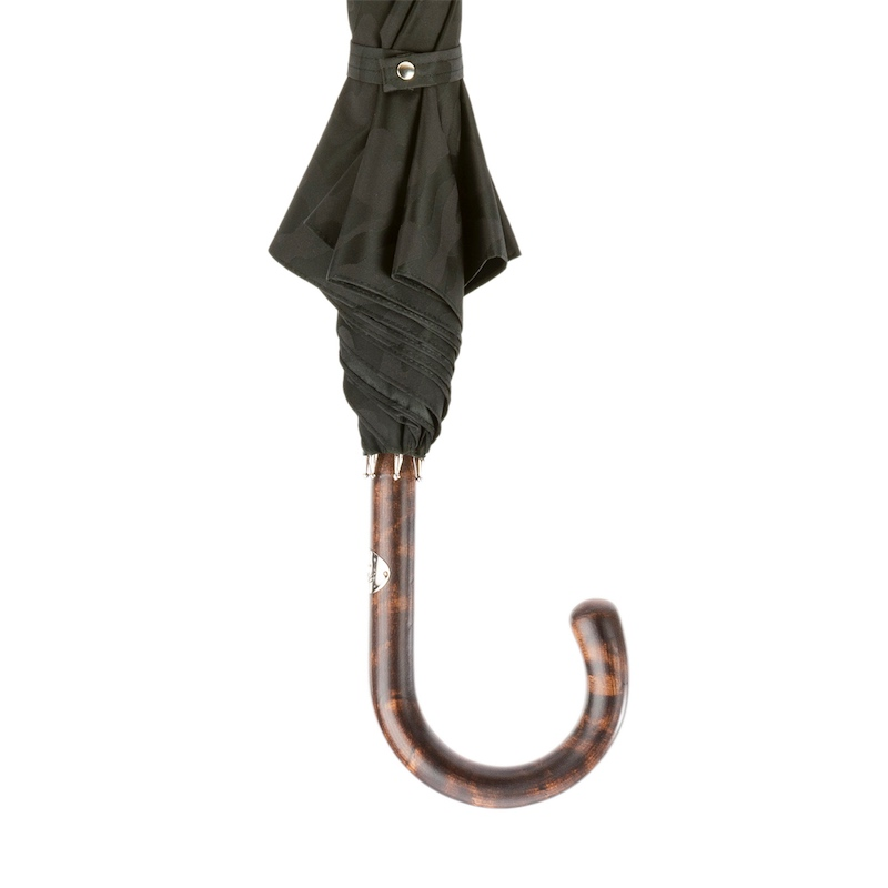 Black Camouflage Bespoke Umbrella with Hickory Handle and Horn End