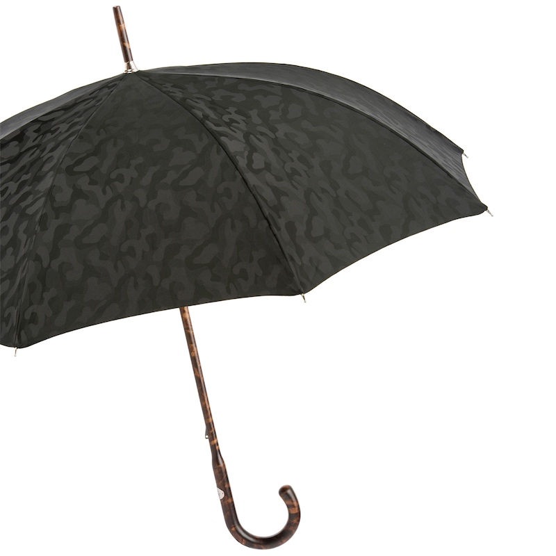 Black Camouflage Bespoke Umbrella with Hickory Handle and Horn End