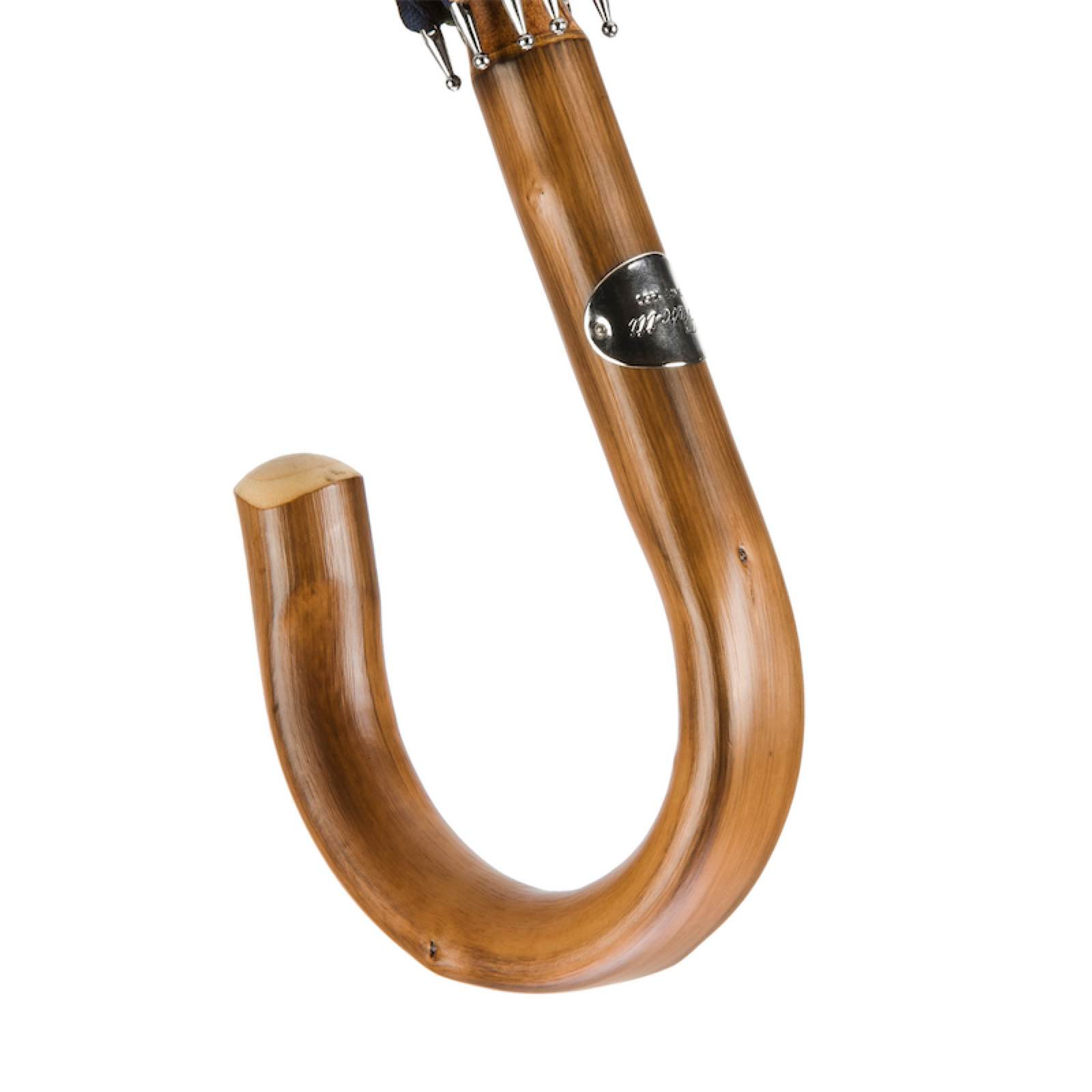 Solid Chestnut Red and Black Umbrella with One-Piece Handle