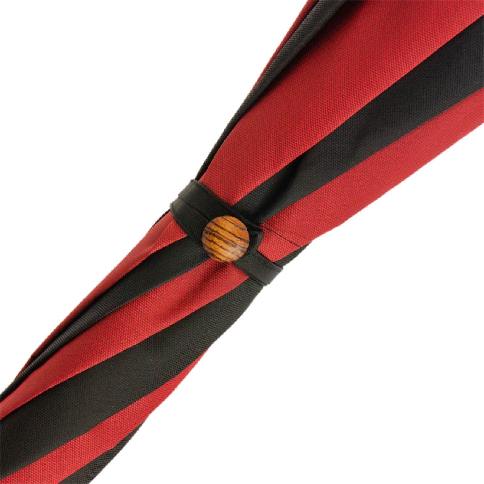 Solid Chestnut Red and Black Umbrella with One-Piece Handle