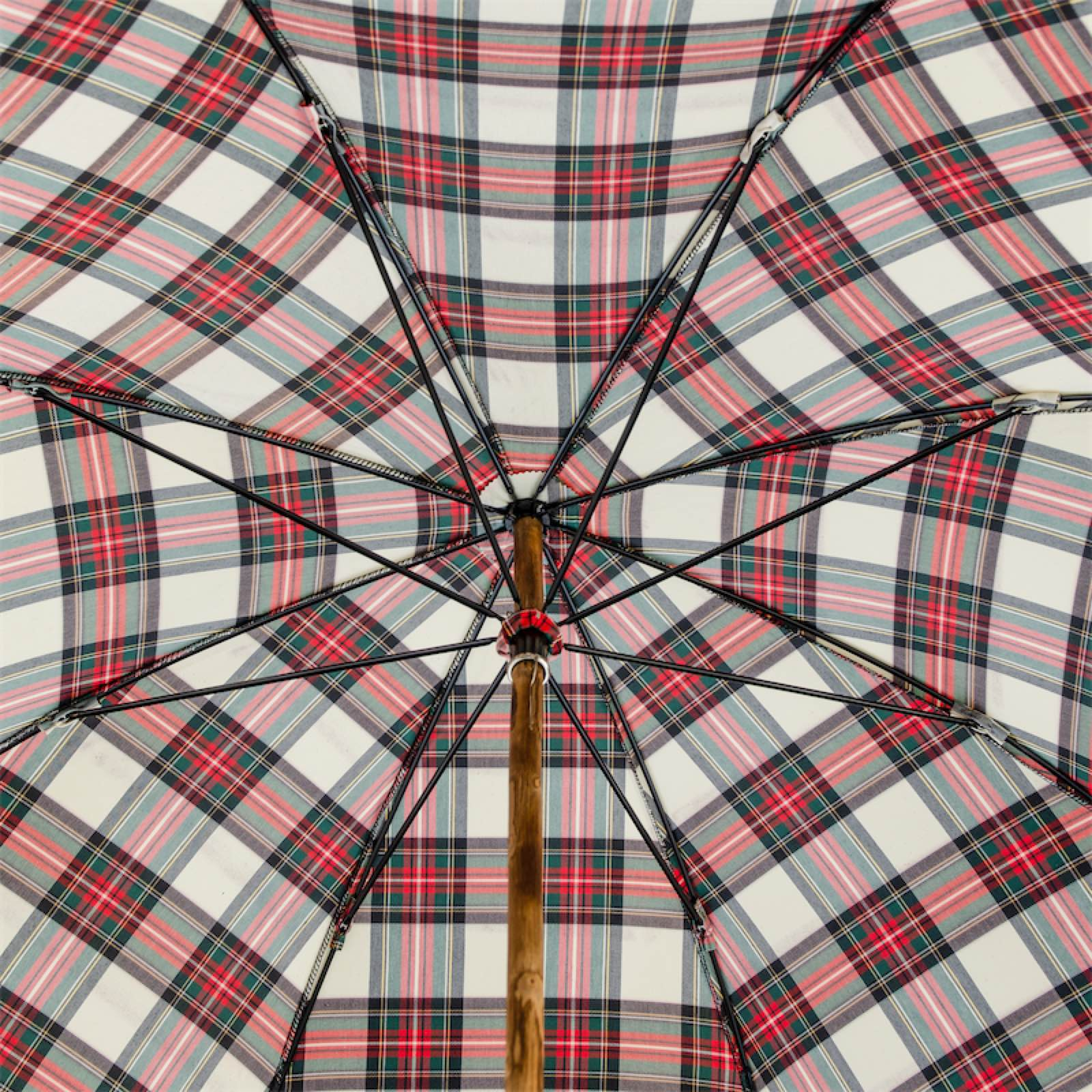 Umbrella Tartan Classico – Handmade Chestnut Handle, Italian Craft