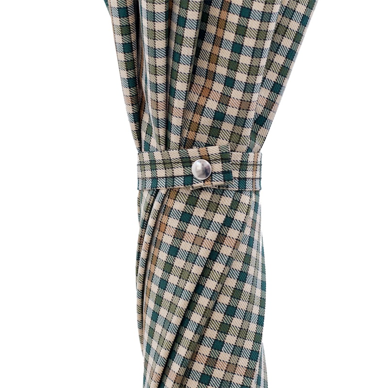 Mini Tartan Umbrella with One-Piece Ash Handle – Handmade in Italy