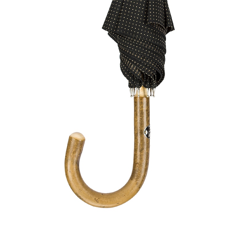 Solid Ash Umbrella with One-Piece Wooden Handle, Handmade in Italy