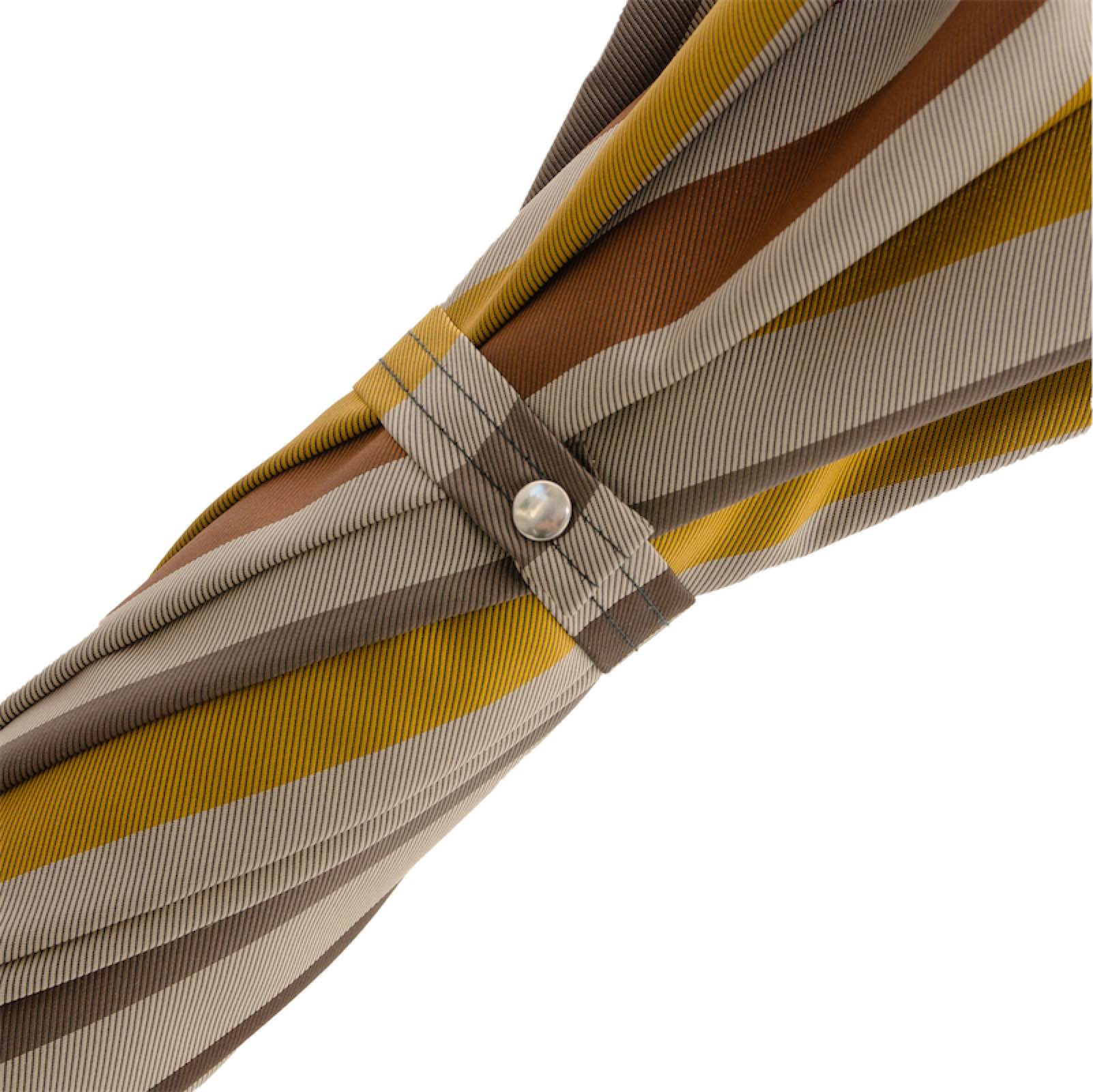 Striped Gentleman’s Umbrella with Genuine Ostrich Leather Handle