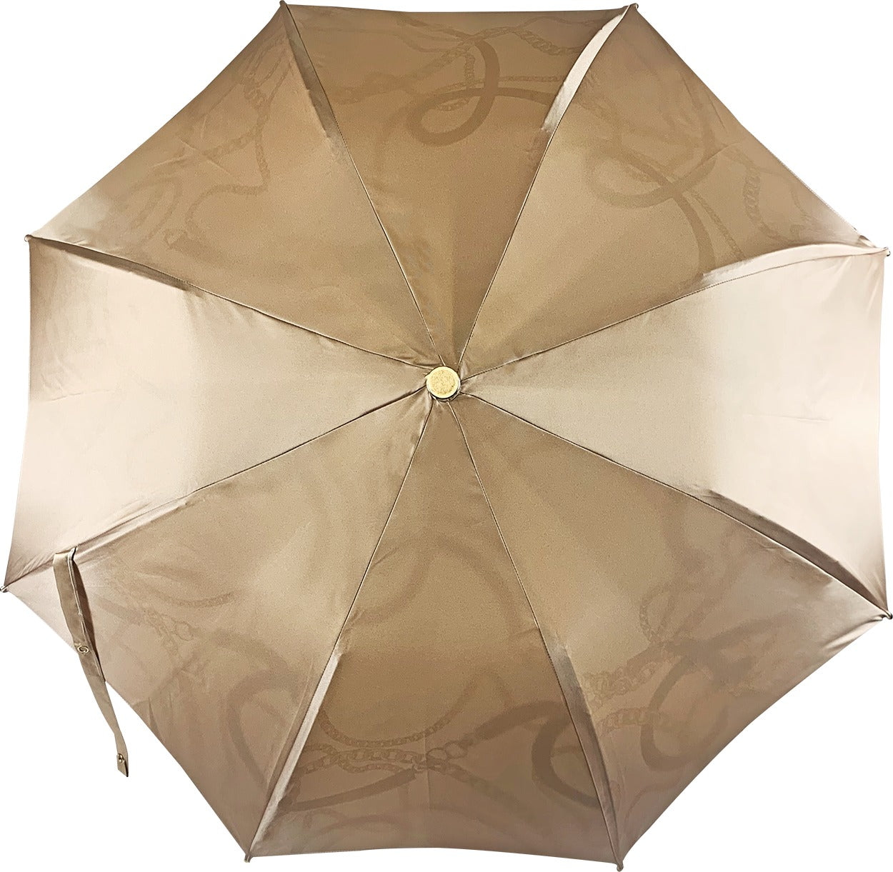 Elegant Cream Folding Umbrella with Enamelled Dog Handle