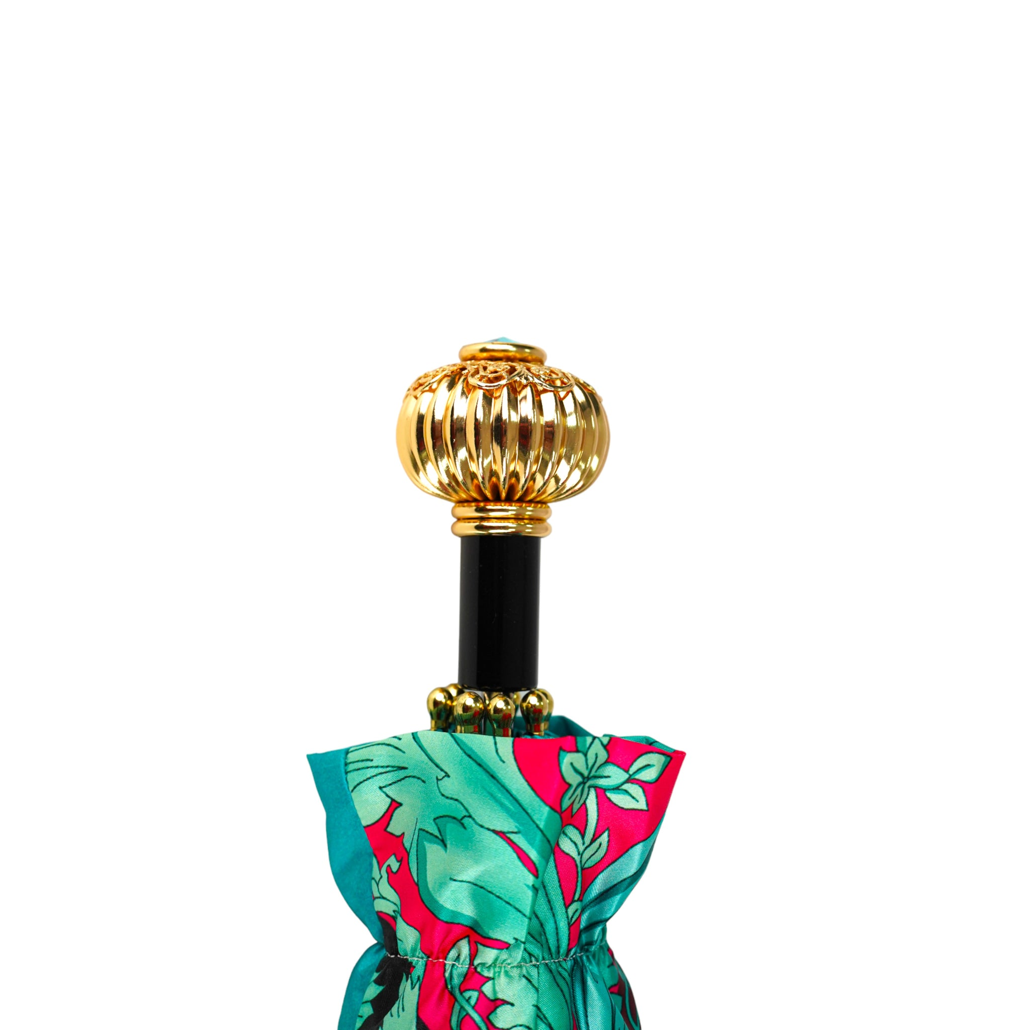 Turquoise Deluxe Women's Umbrella – 24K Goldplated Handle
