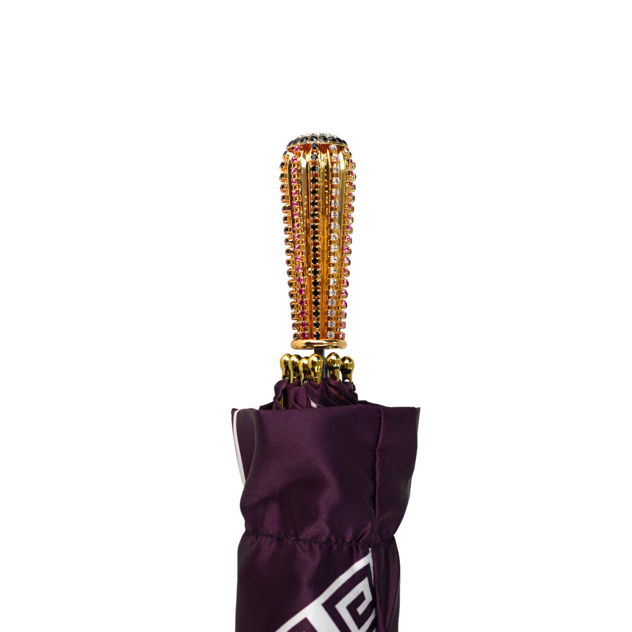 Plum Deluxe Women's Umbrella with 24K Goldplated Handle