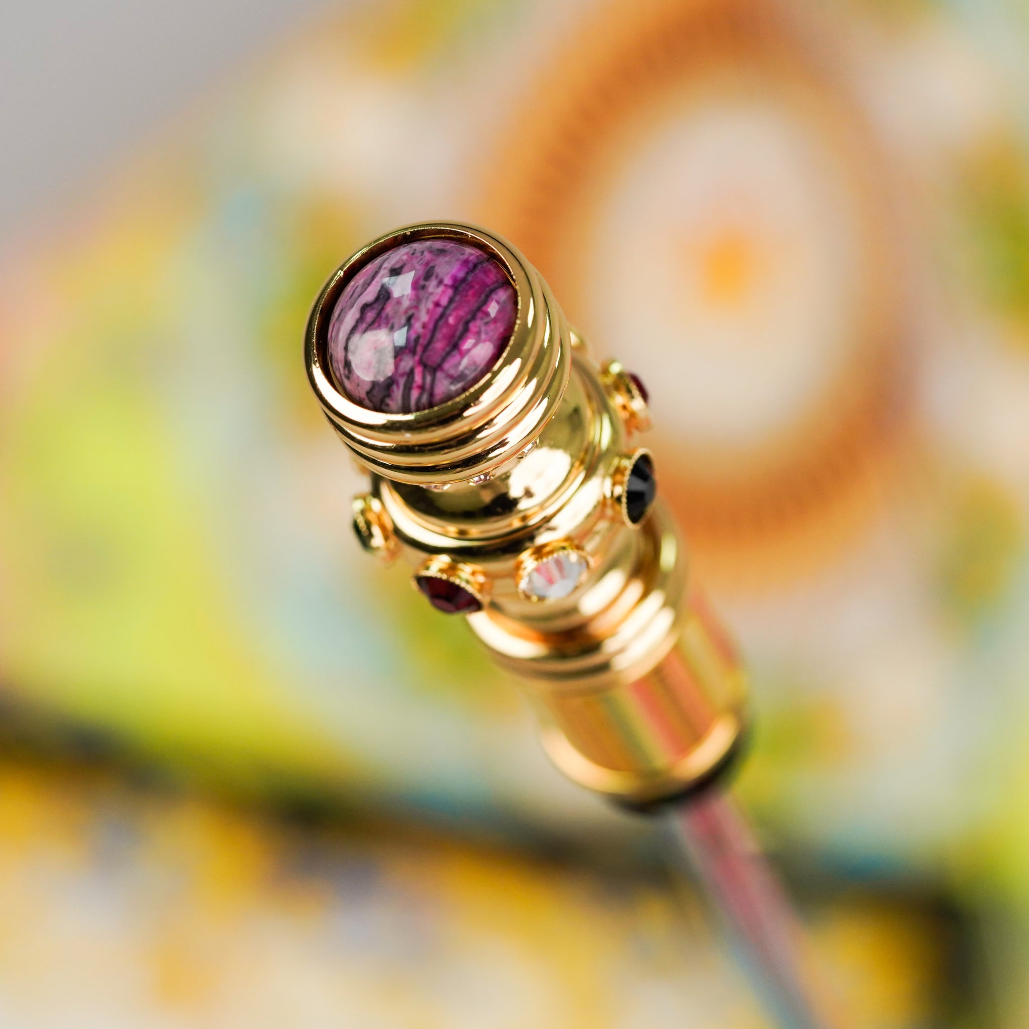 Exclusive Italian Umbrella – Gold-Plated Rainbow Handle