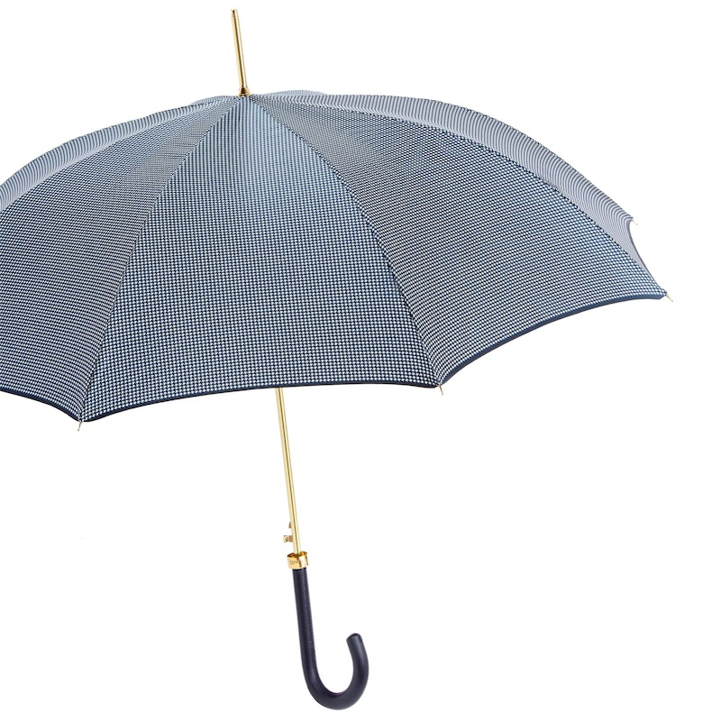 Navy Luxury Umbrella – Automatic Opening with Leather Handle