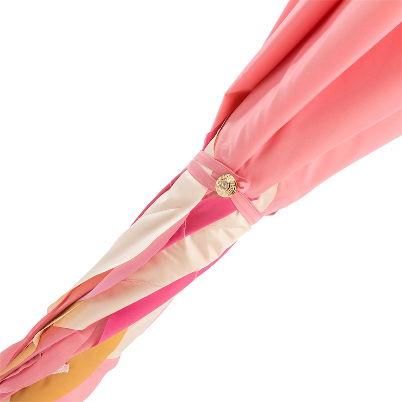 Swarovski Handle Beautiful Pink Umbrella with Leaves – Manual Opening