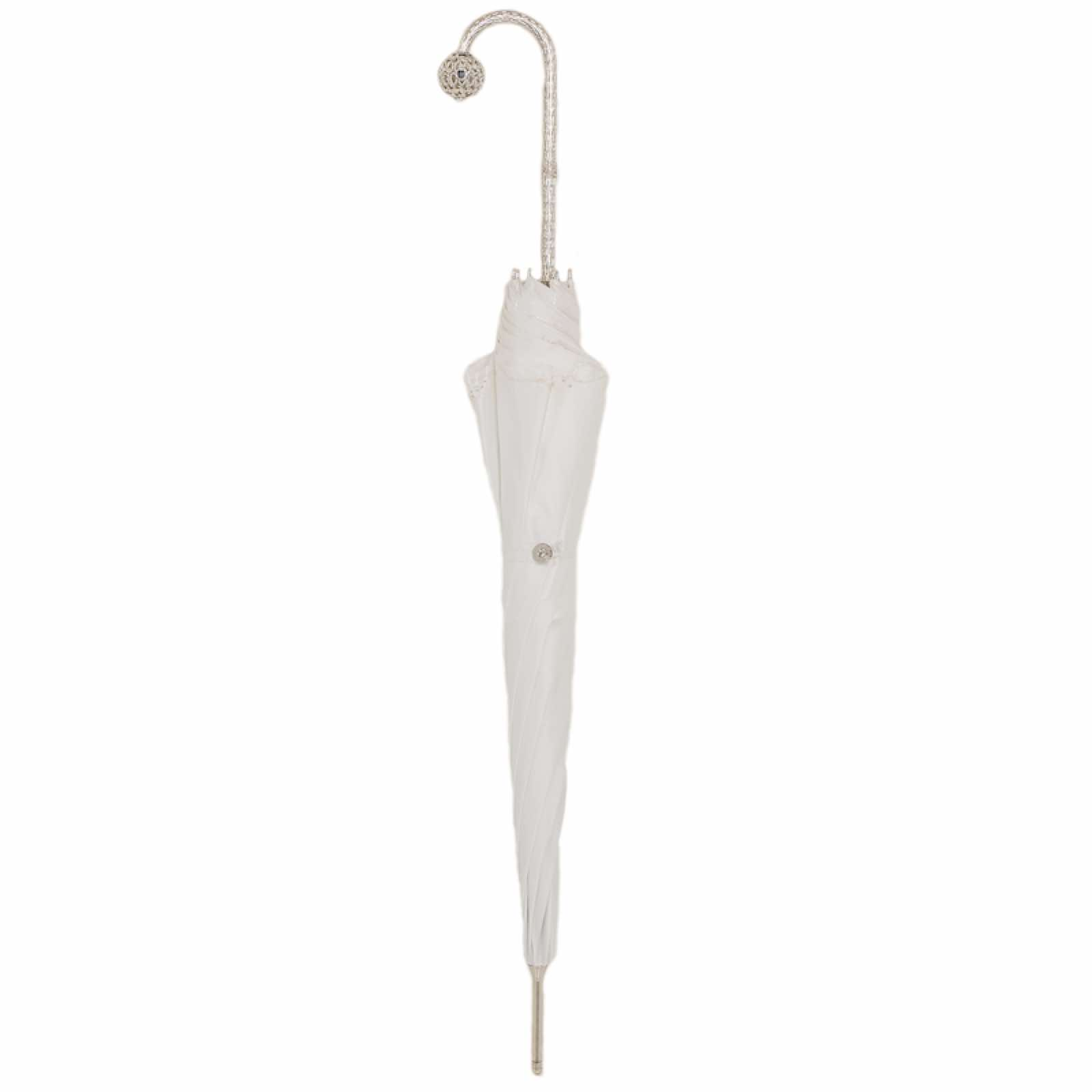 Luxury Bridal Jeweled Brass Handle Umbrella – Manual Opening