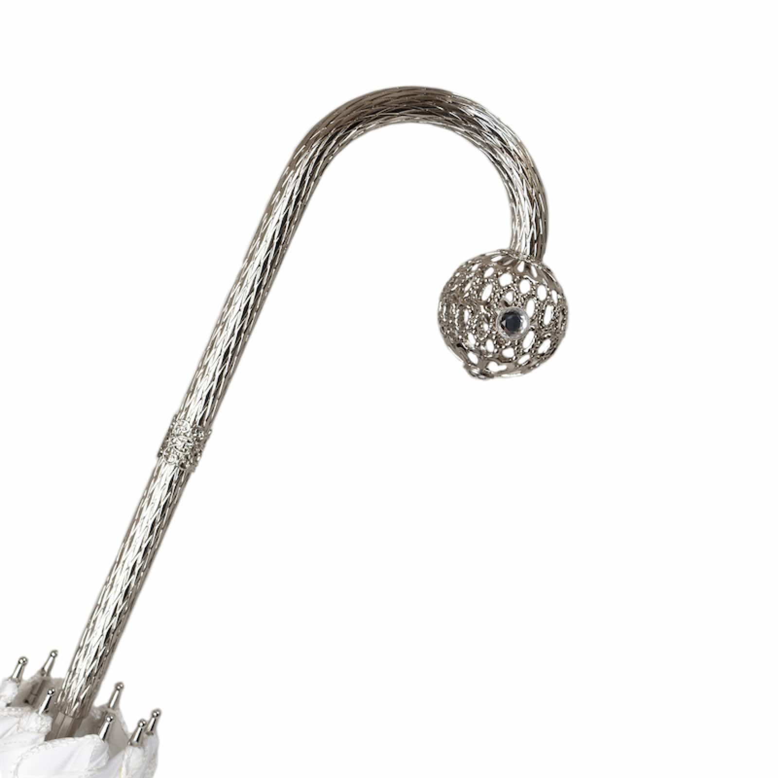 Luxury Bridal Jeweled Brass Handle Umbrella – Manual Opening