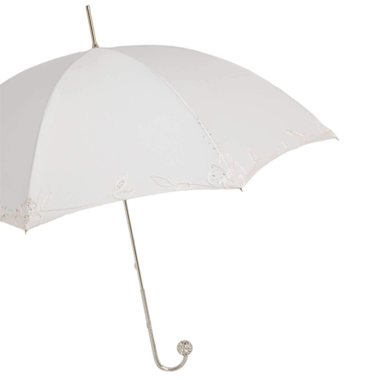 Luxury Bridal Jeweled Brass Handle Umbrella – Manual Opening