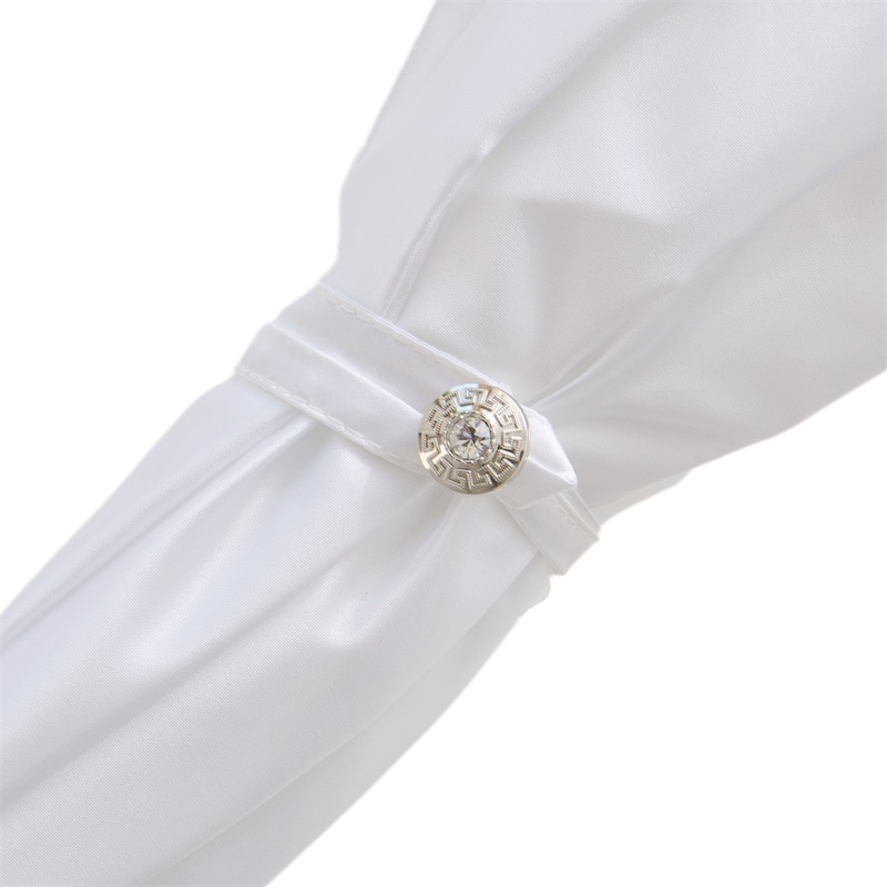 Elegant Wedding Double Cloth Umbrella with White Pearls