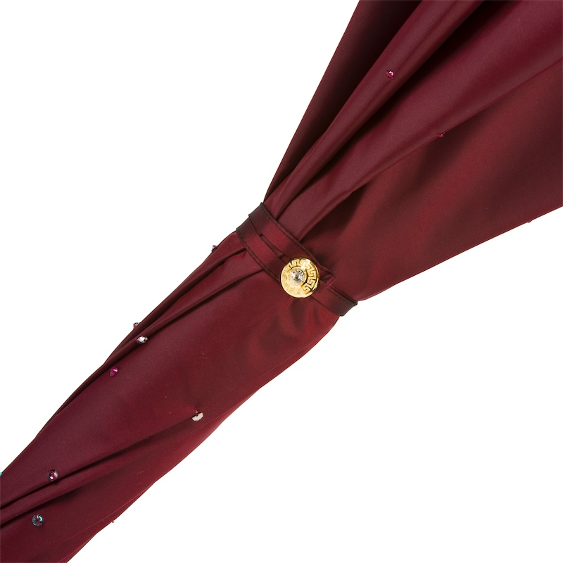 Designer Burgundy Swarovski Double Cloth Umbrella