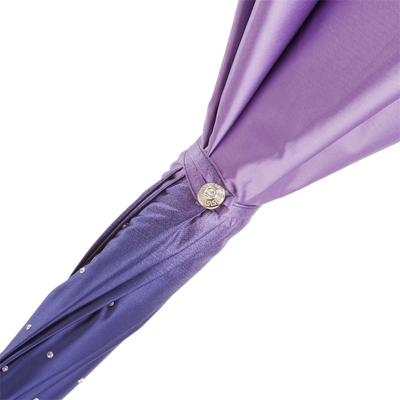 Purple Gem Handle Swarovski Double Cloth Umbrella