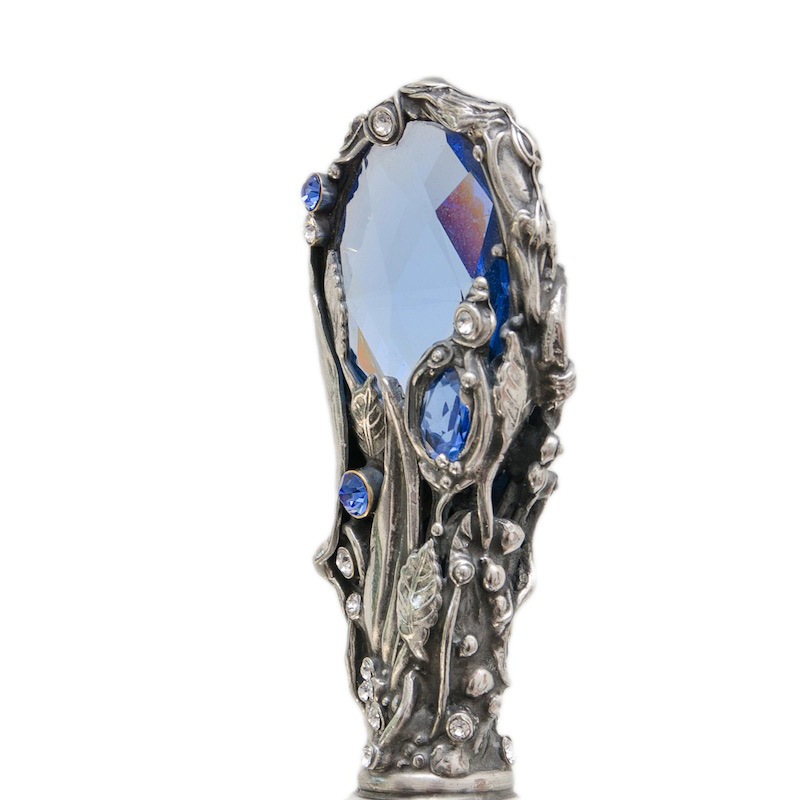 Blue Swarovski Gem Handle Umbrella – Manual Opening