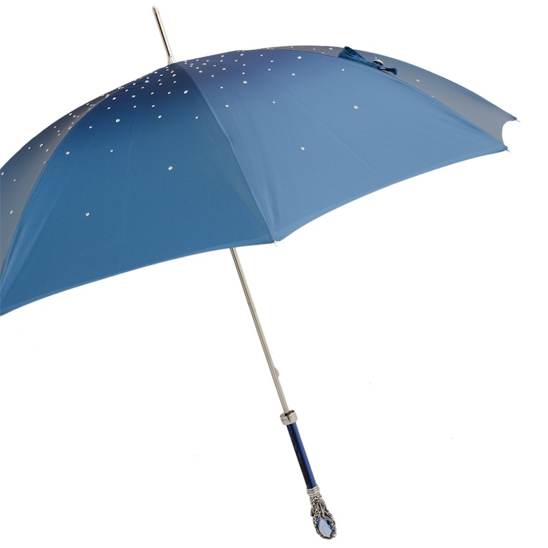 Blue Swarovski Gem Handle Umbrella – Manual Opening