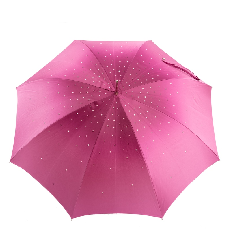 Luxury Pink Swarovski Umbrella with Acetate Handle
