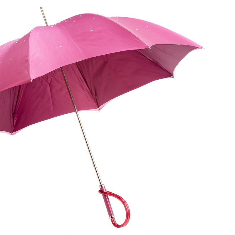 Luxury Pink Swarovski Umbrella with Acetate Handle
