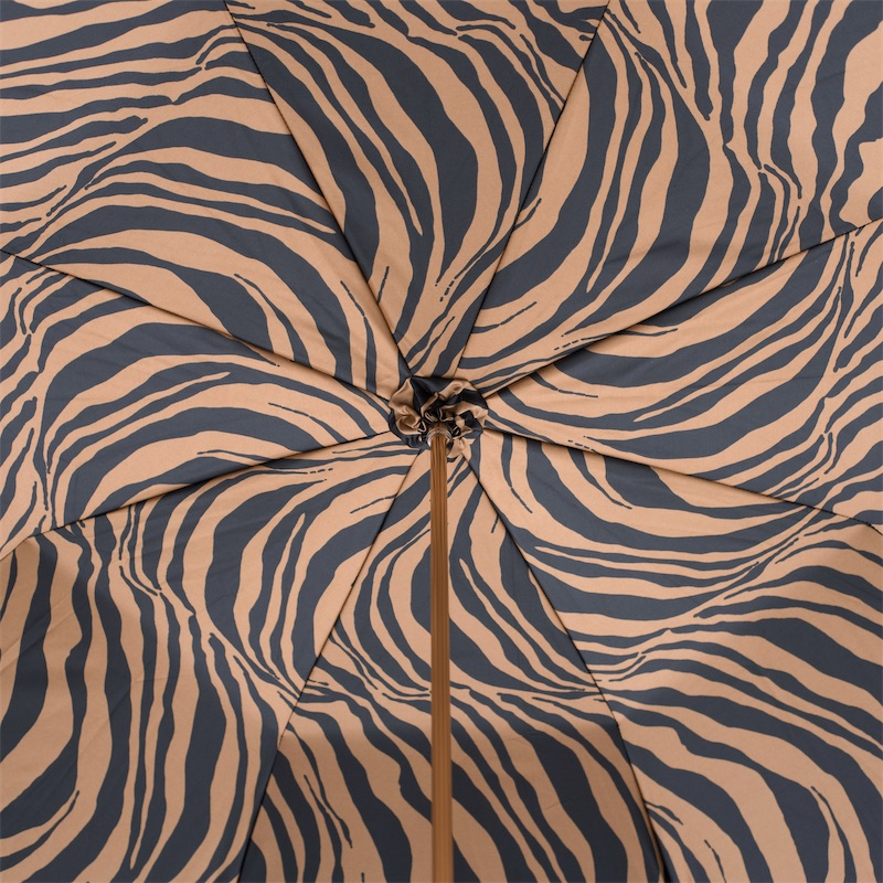 Brown Zebra Print Umbrella – Manual Opening, Handmade in Italy