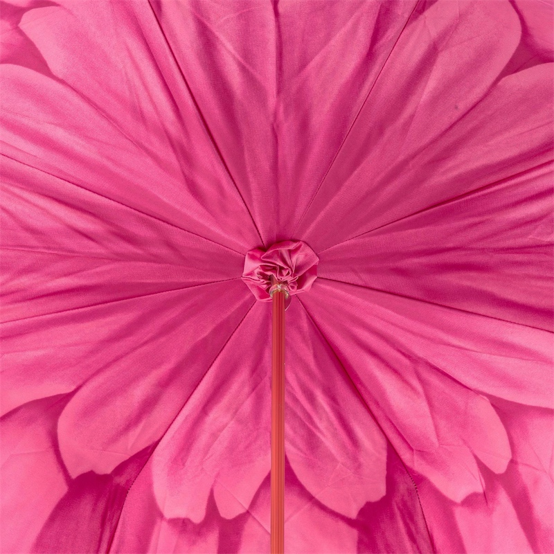 Exclusive Fuchsia Dahlia Double Cloth Manual Opening Umbrella