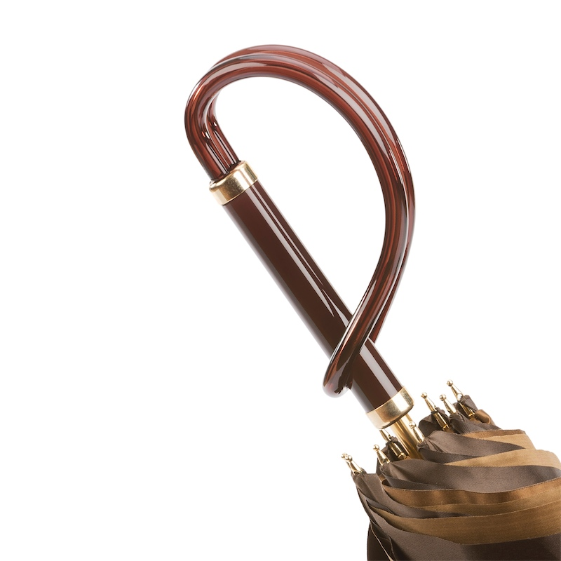 Brown Dahlia Manual Double Cloth Umbrella – Handmade in Italy