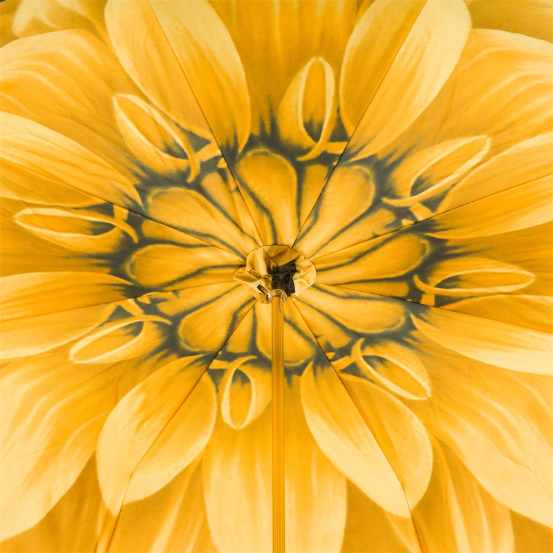 Luxury Swarovski Handle Gold Dahlia Double Cloth Umbrella