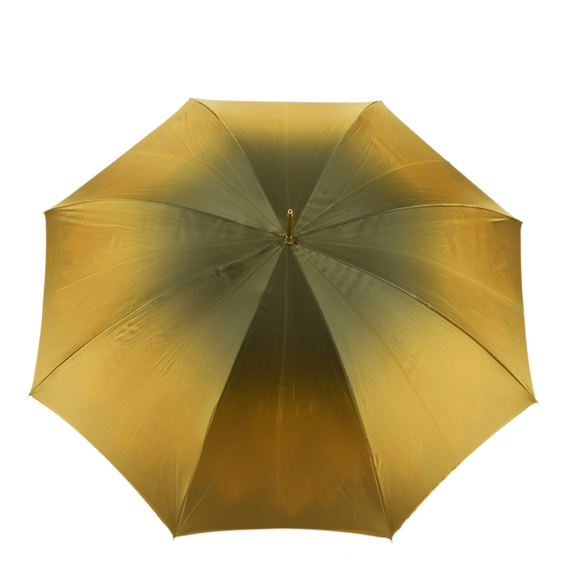 Luxury Swarovski Handle Gold Dahlia Double Cloth Umbrella