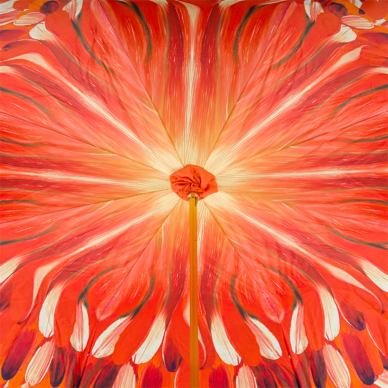 Orange Brush Strokes Umbrella – Double Cloth, Acetate Handle