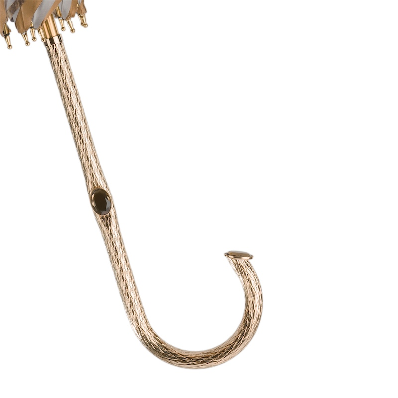 Leopard Print Ivory Manual Opening Double Cloth Umbrella