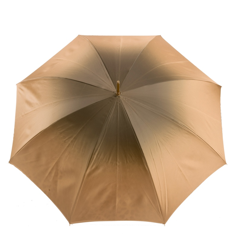 Leopard Print Ivory Manual Opening Double Cloth Umbrella