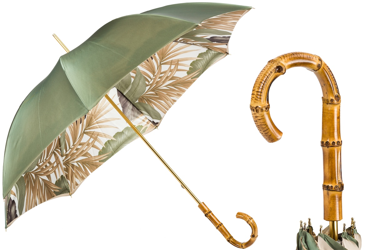 Tropical Umbrella with Bamboo Handle – Double Cloth, Manual Opening