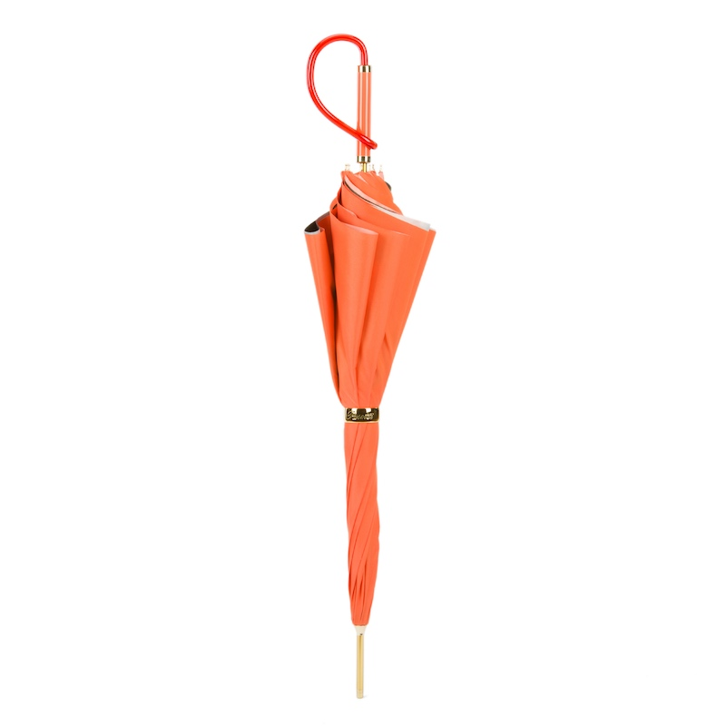 Orange Flowers Umbrella, Double Cloth – Manual Opening, Acetate Handle