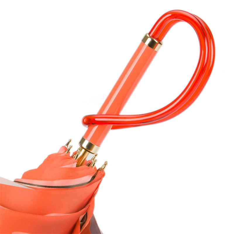 Orange Flowers Umbrella, Double Cloth – Manual Opening, Acetate Handle