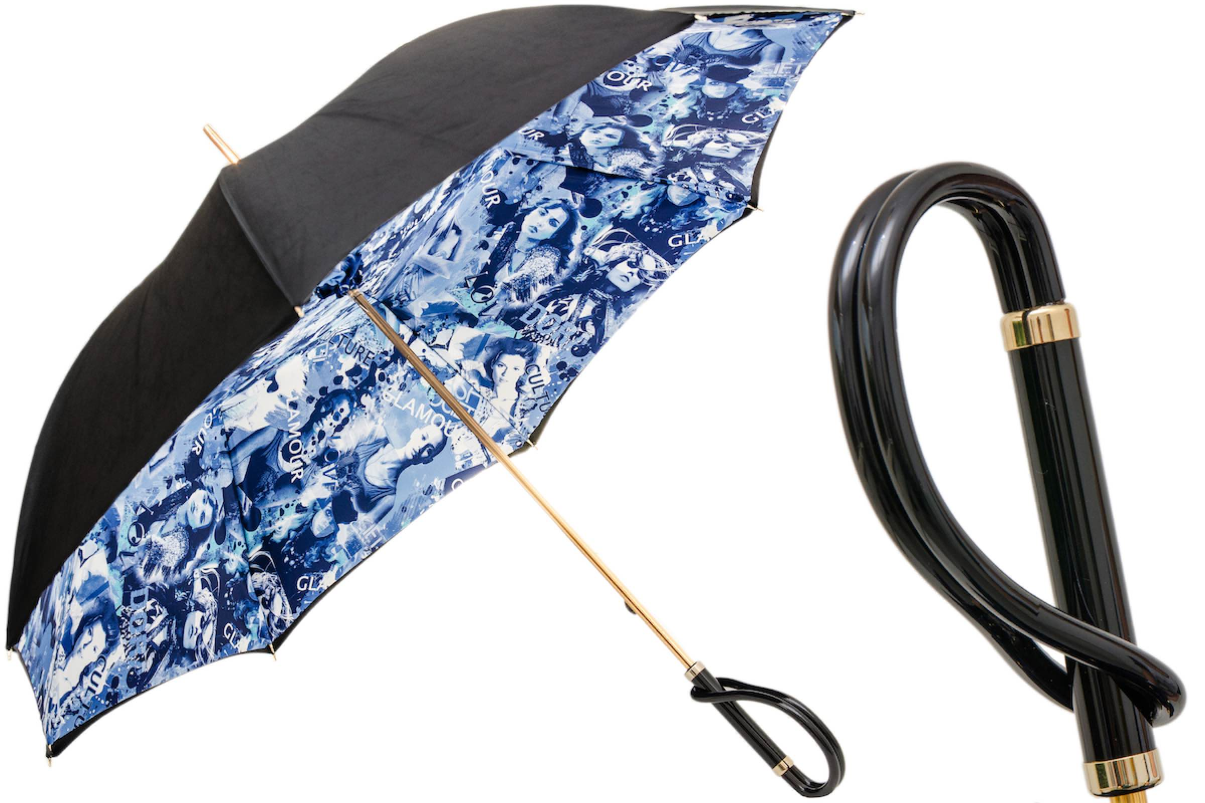 Glamour Umbrella with Acetate Handle, Handmade in Italy