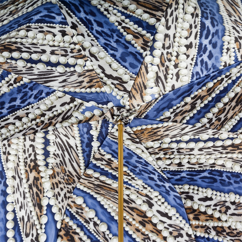 Fantastic Cheetah Print Umbrella with Pearls – Italian Artisan Luxury