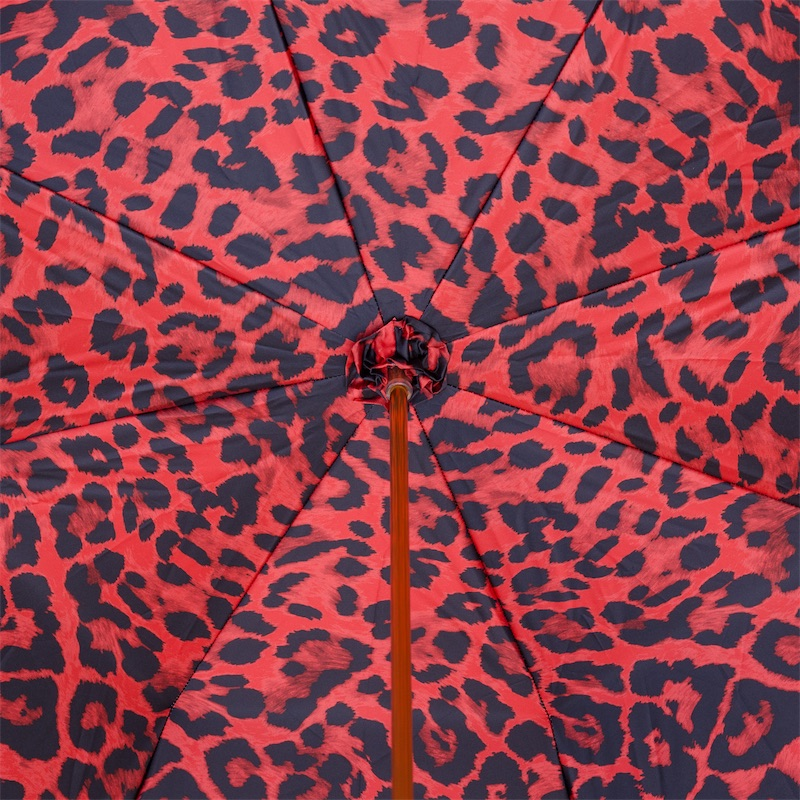 Swarovski Crystals Knuckleduster Umbrella with Red Animal Print