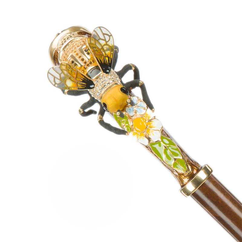 Luxury Swarovski Bee Umbrella, Double Cloth – Manual Opening