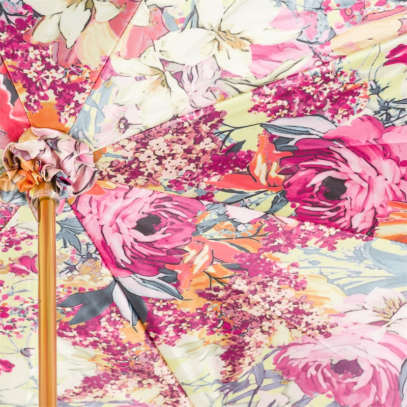 Chic Designer Beautiful Flowered Umbrella – Handmade in Italy