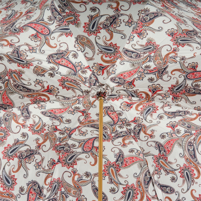 Paisley Umbrella with Leather Handle – Double Cloth, Handmade in Italy