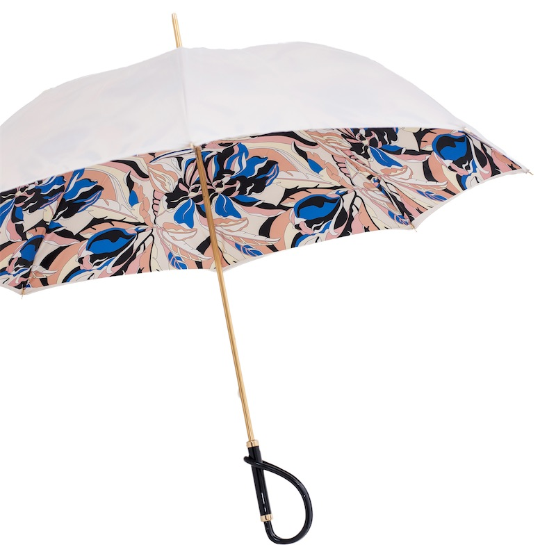 Elegant Ivory Umbrella – Acetate Handle, Handmade in Italy