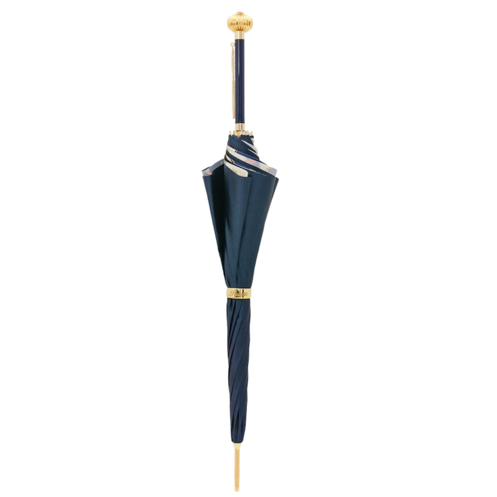 Navy Bridles Umbrella with Jeweled Handle – Handmade in Italy